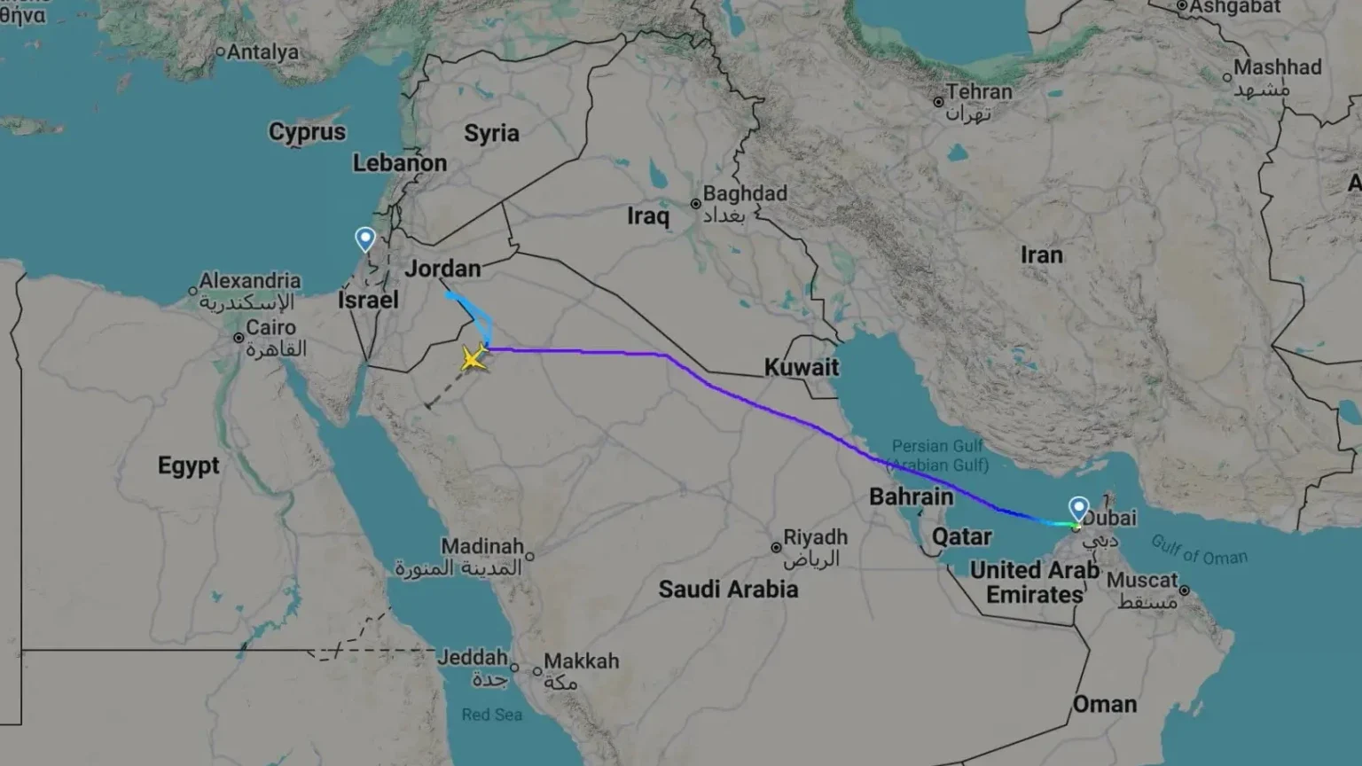 BAE ve İsrail flydubai uçağında yaşanan gelişmelere dair açıklama yaptı haber görseli