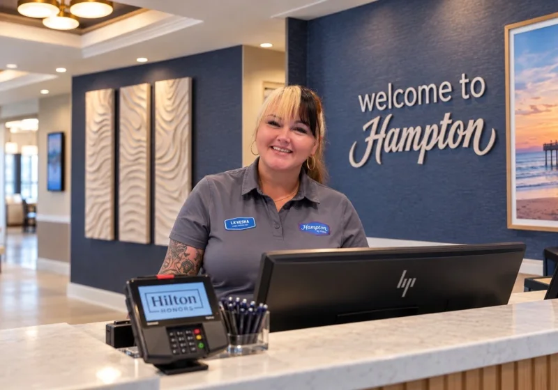Newport Hospitality Group’ın Hampton Inn Jacksonville Beach resepsiyon görevlisi misafirlerine gösterdiği şefkatle kalıcı ilişkiler kurduğunu anlattı haber görseli