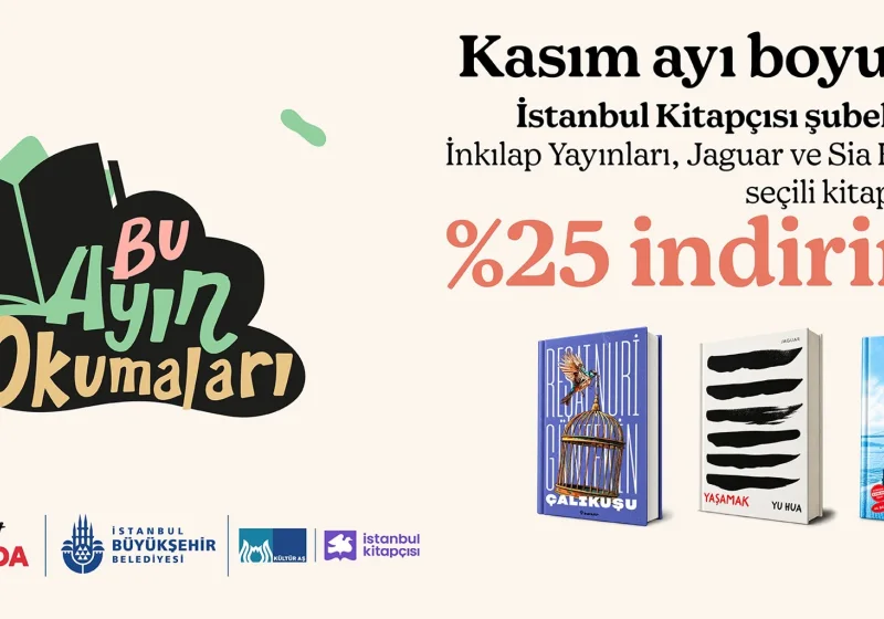 İstanbul Kitapçısı kasım ayında İnkılap Yayınları, Jaguar ve Sia Kitap seçkilerini %25 indirimle sundu haber görseli